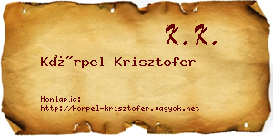 Körpel Krisztofer névjegykártya